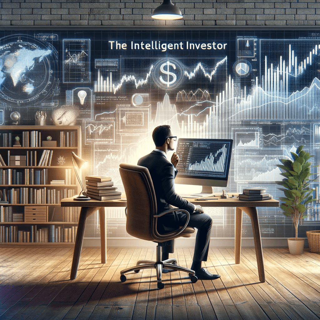 +a+visual+representation+inspired+by+the+book+the+intelligent+investor+by+benjamin+graham.+the+image+should+depict+a+modern+office+environment+symbo